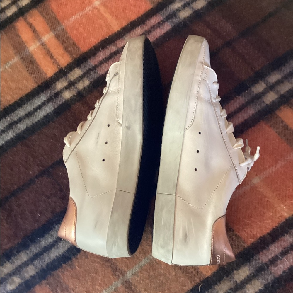 Golden Goose Superstar White Peach Pink Distressed 42 GGDB/Private Edt - Picture 9 of 16